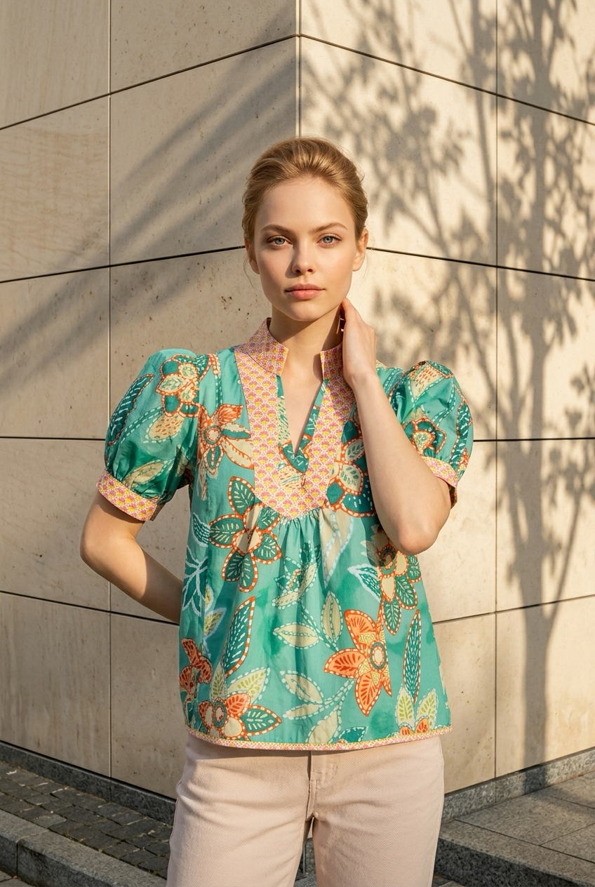 Blusa Turq Floral