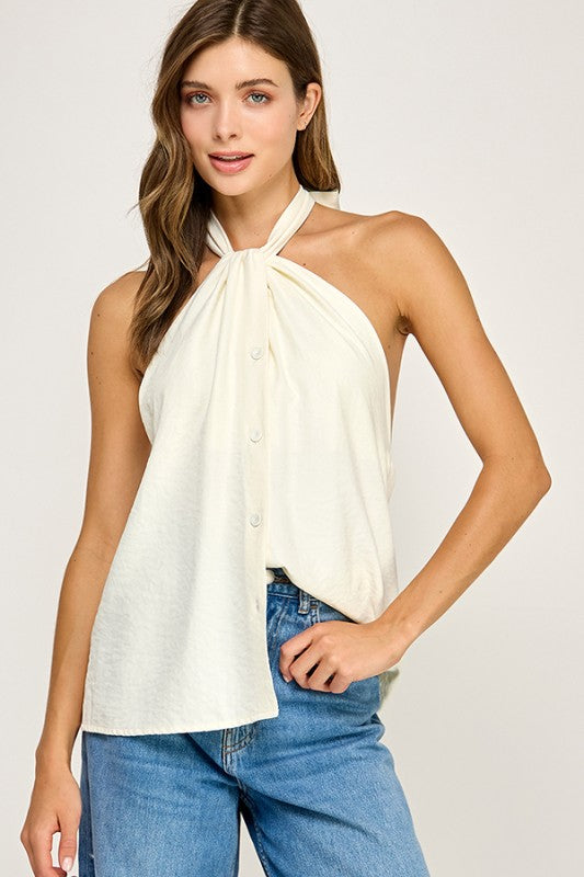 Blusa Halter Blanca