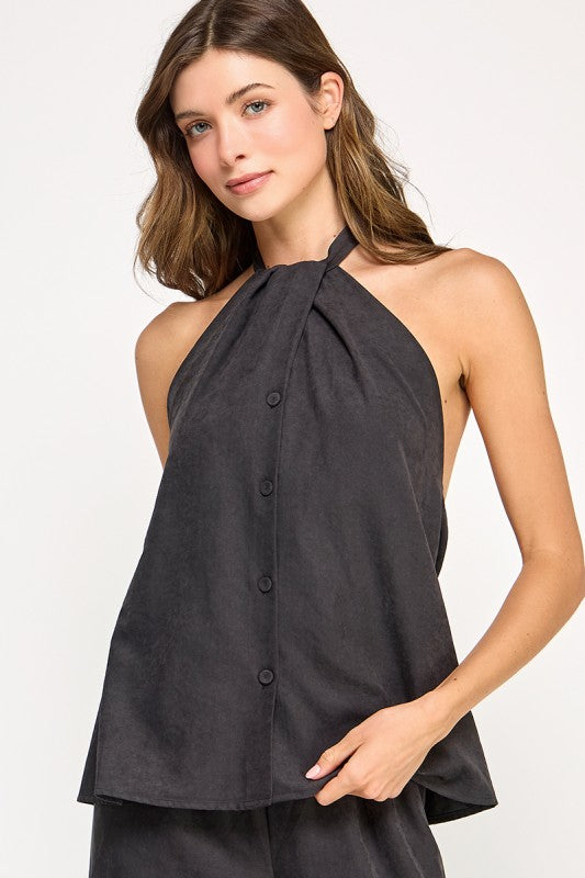 Blusa Halter Negra