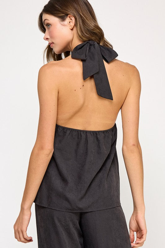 Blusa Halter Negra