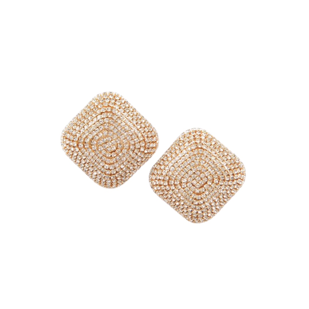 Aretes Dorados con Brillantes