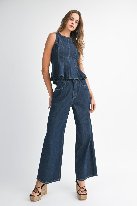 Conjunto De Blusa Y Pantalón De Mezclilla
