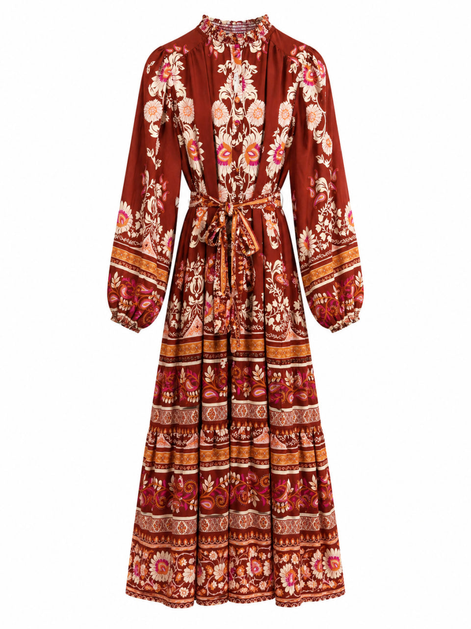 Maxi Vestido Print Flores Marron