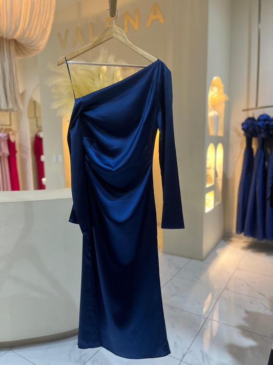 Vestido Manga Larga Azul