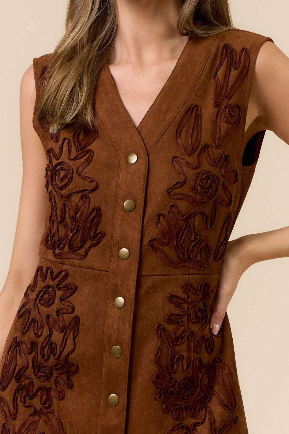 Vestido Terciopelo De Botones