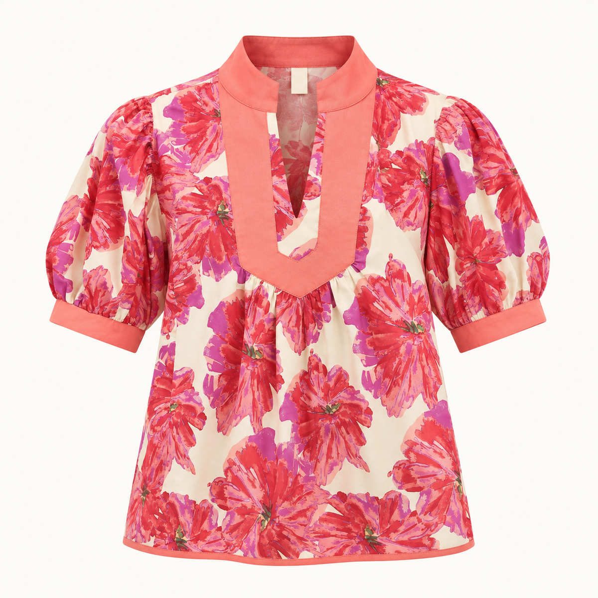 Blusa flores rosas y verdes