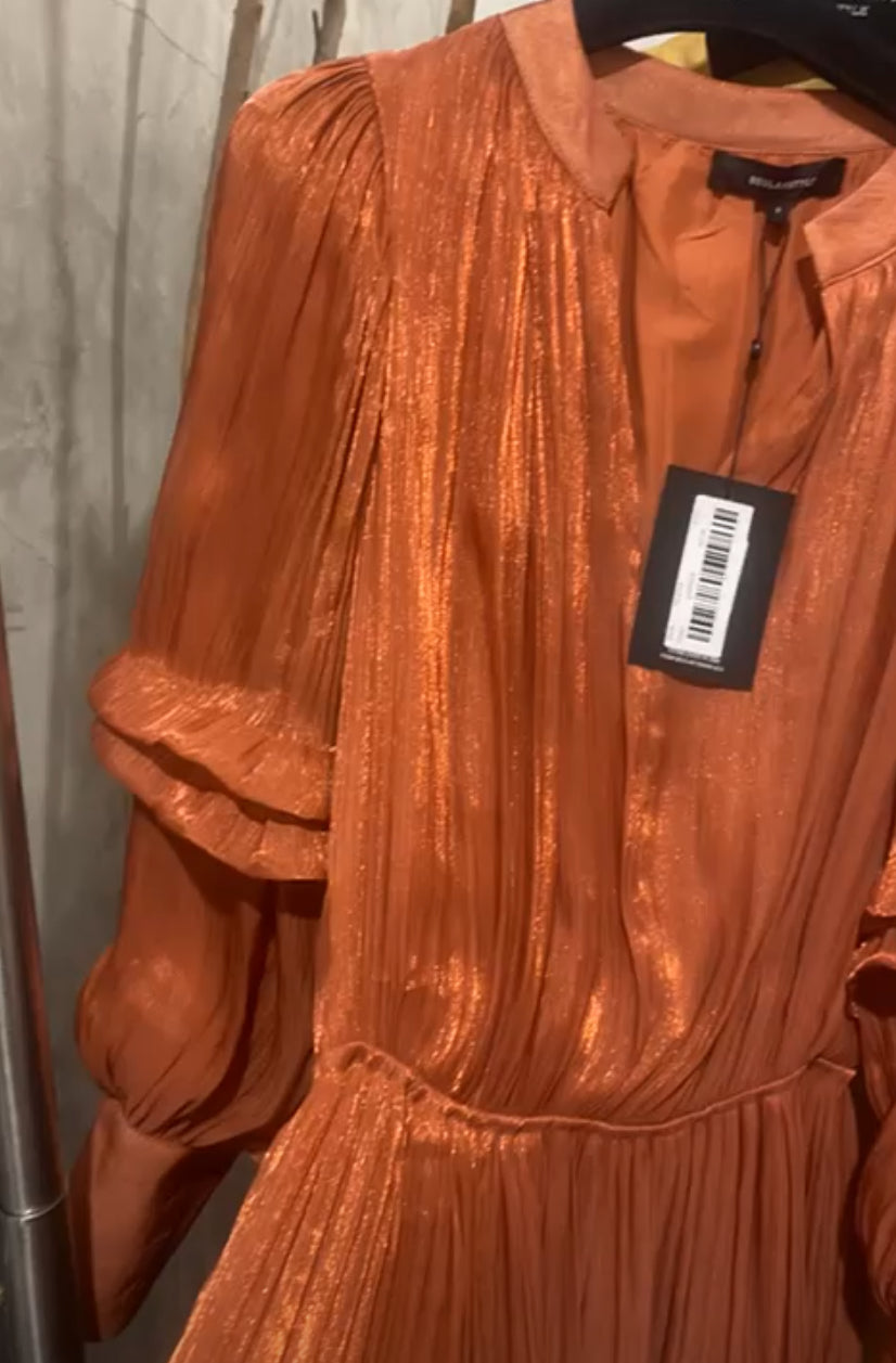 Vestido Naranja Manga Larga