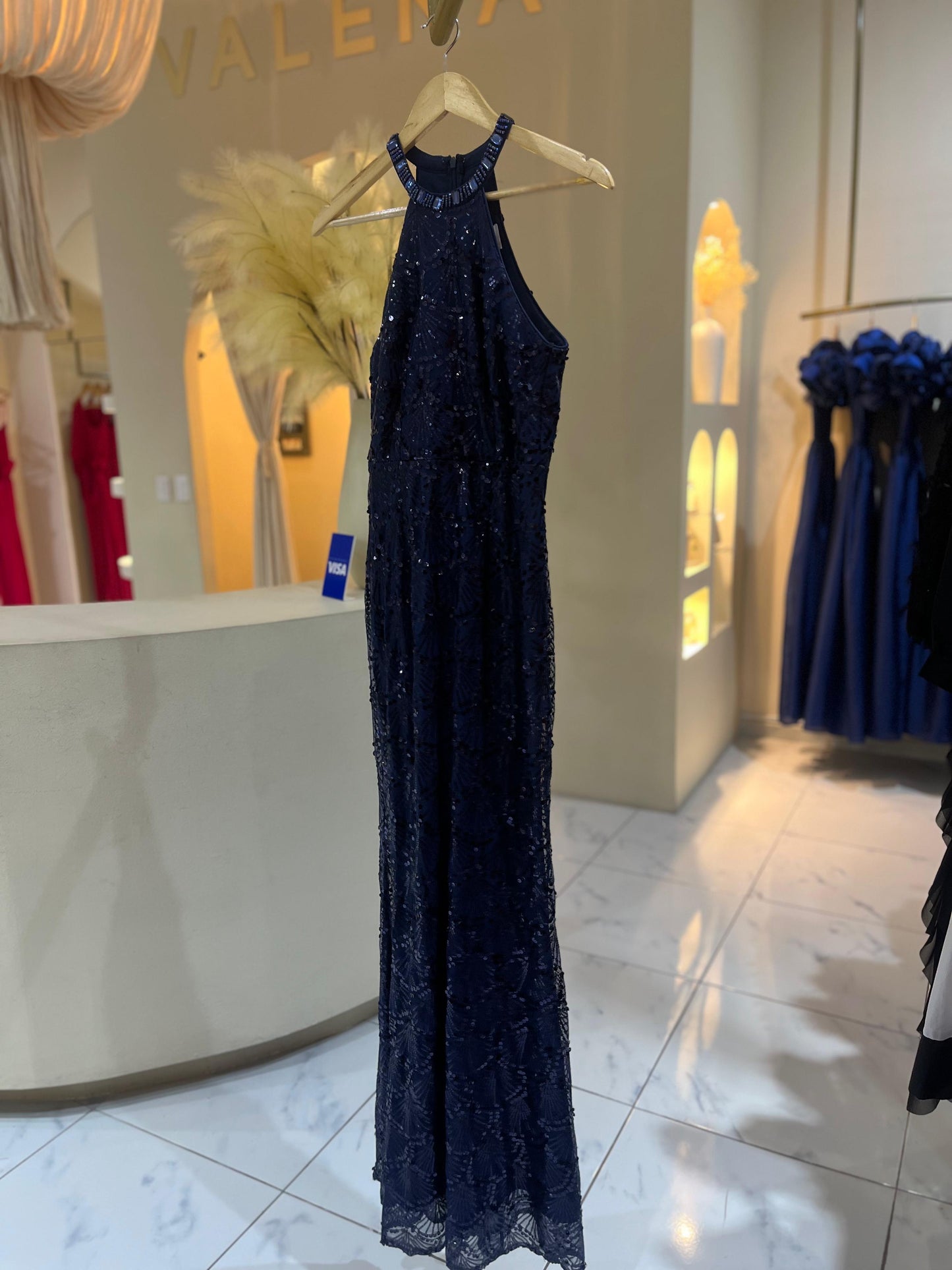 VESTIDO MAXI LARGO AZUL