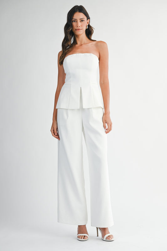 Conjunto De Top y Pantalón Blanco