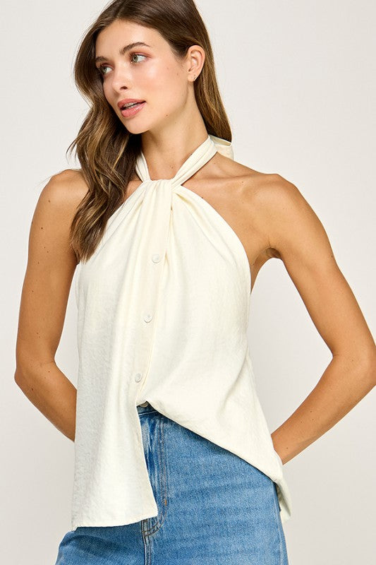 Blusa Halter Blanca