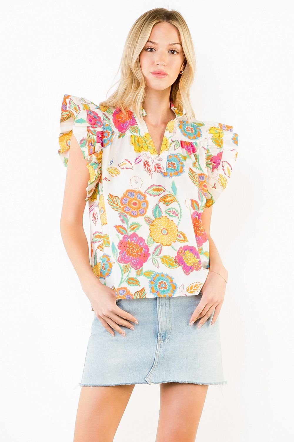 Blusa Flores Algodón