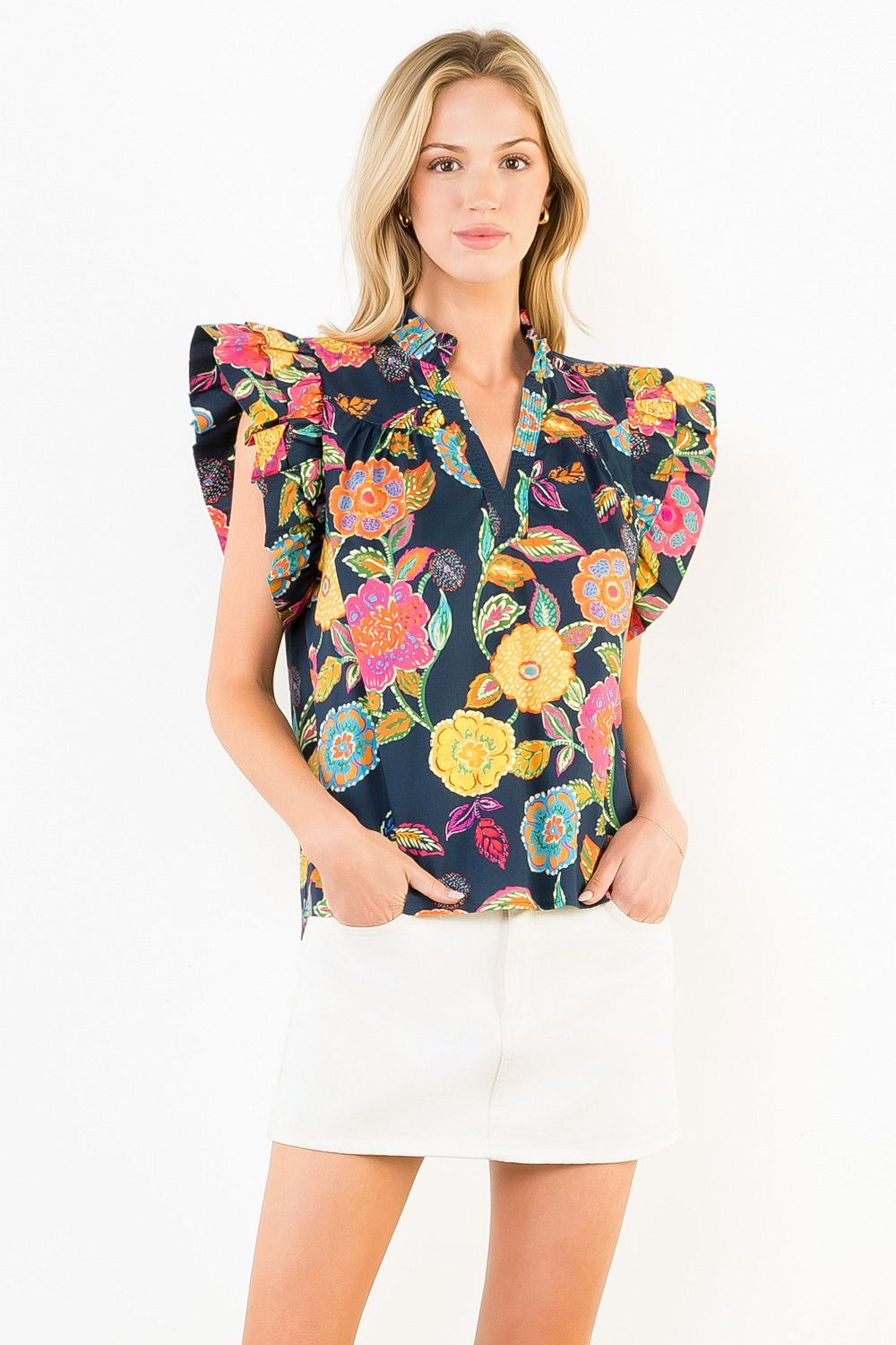 Blusa Flores Algodón