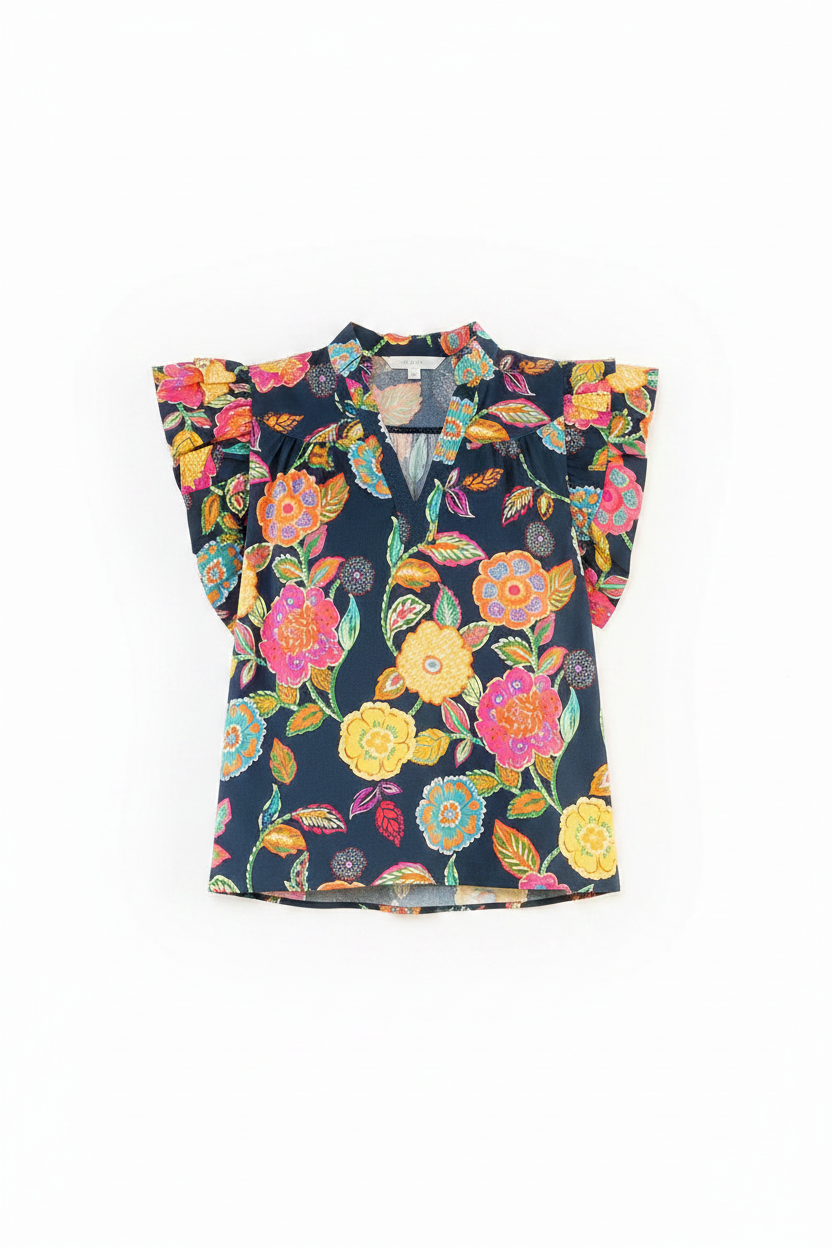 Blusa Flores Algodón