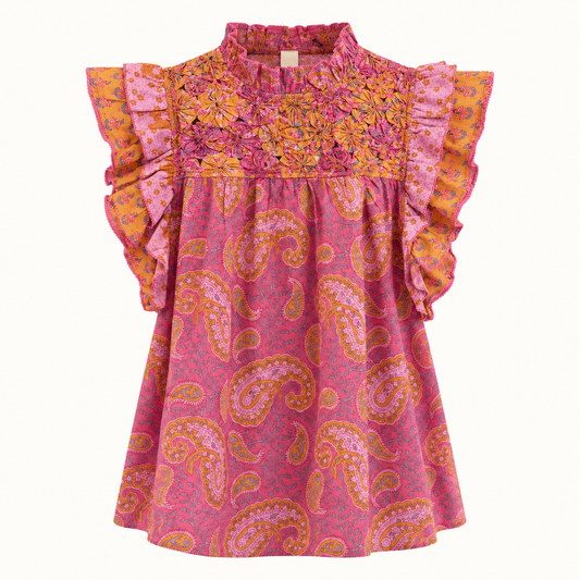 Blusa Flutter Sleeve