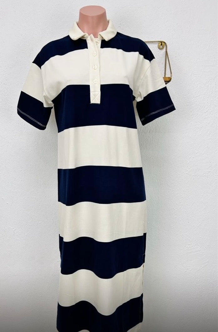Vestido rayado azul marino