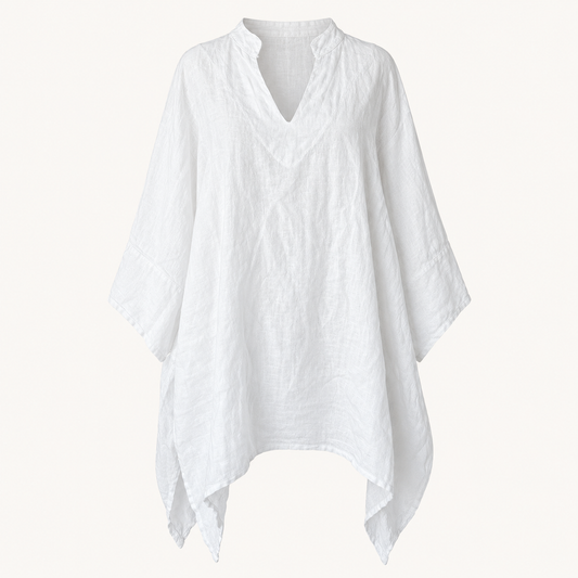 Blusa Color Blanco De Lino