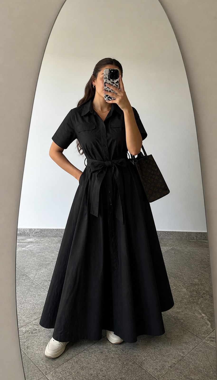 Vestido negro de algodón