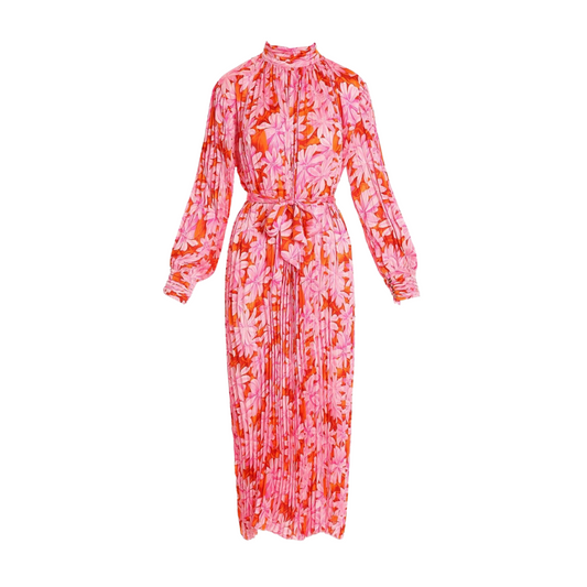 Vestido Plisado con Estampado