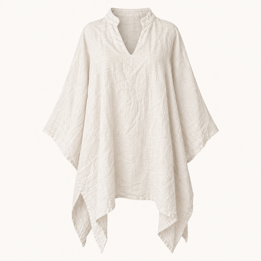 Blusa Color Beige De Lino