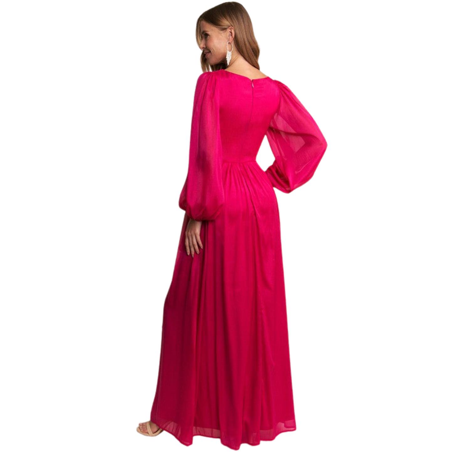 Vestido Magenta Manga Larga