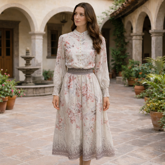 Set Falda y Blusa Flores