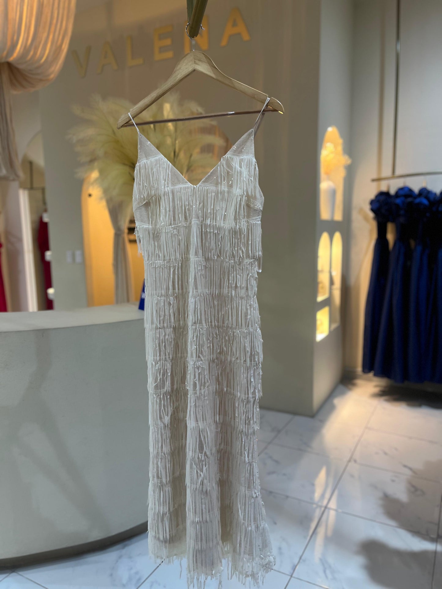 Vestido Beige Barbas