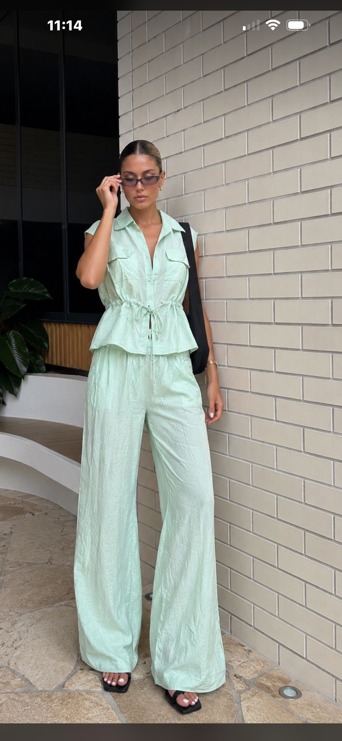 Set Aqua pantalón y blusa