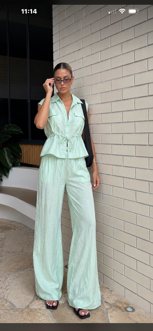 Set Aqua pantalón y blusa