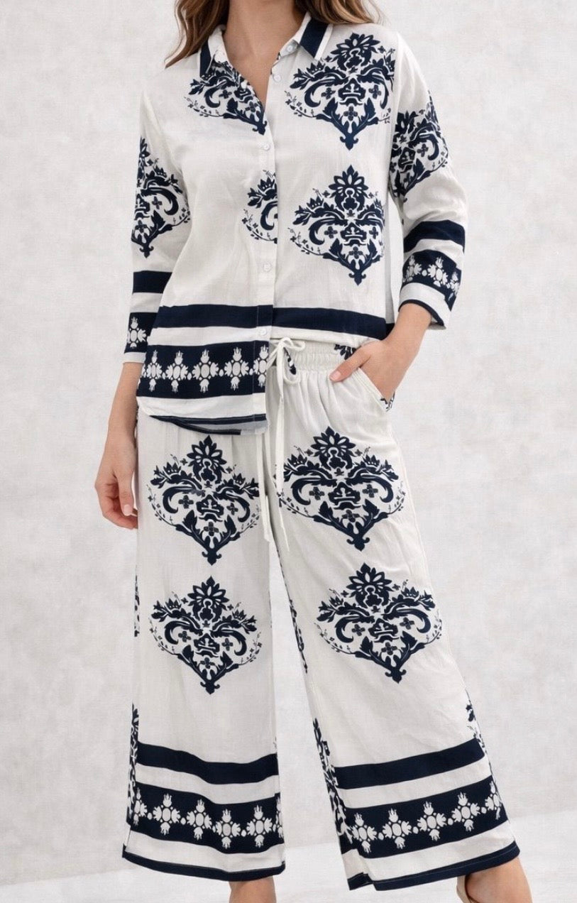 Set pantalón y blusa grecas