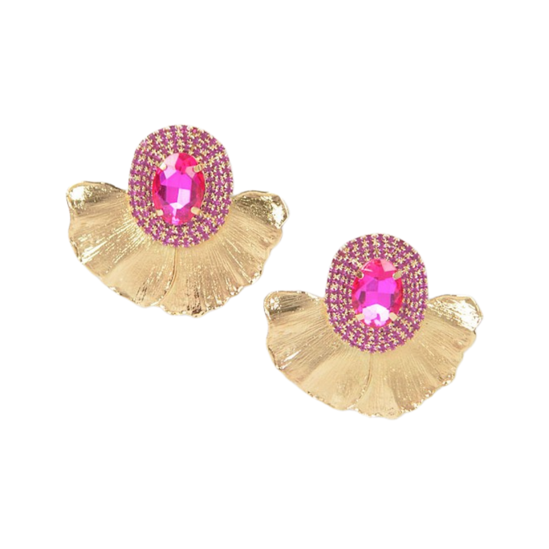 Aretes Rosas con Dorado