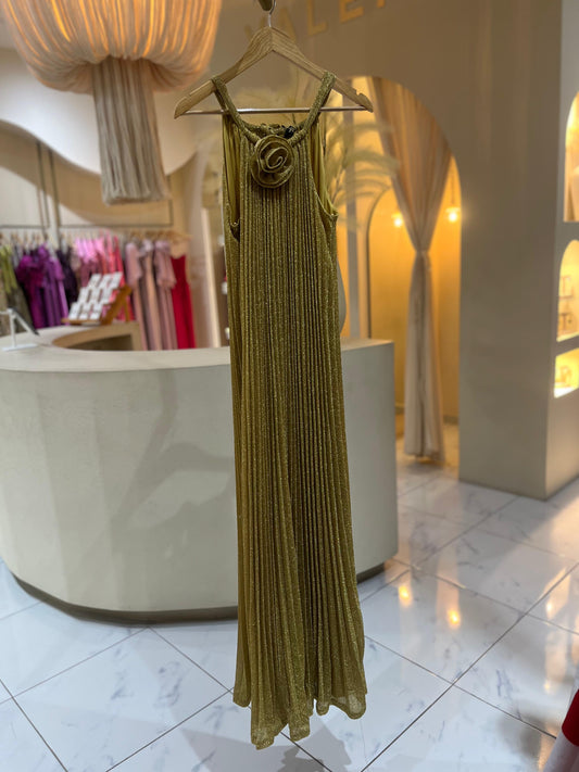 Vestido Halter Dorado