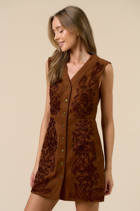 Vestido Terciopelo De Botones