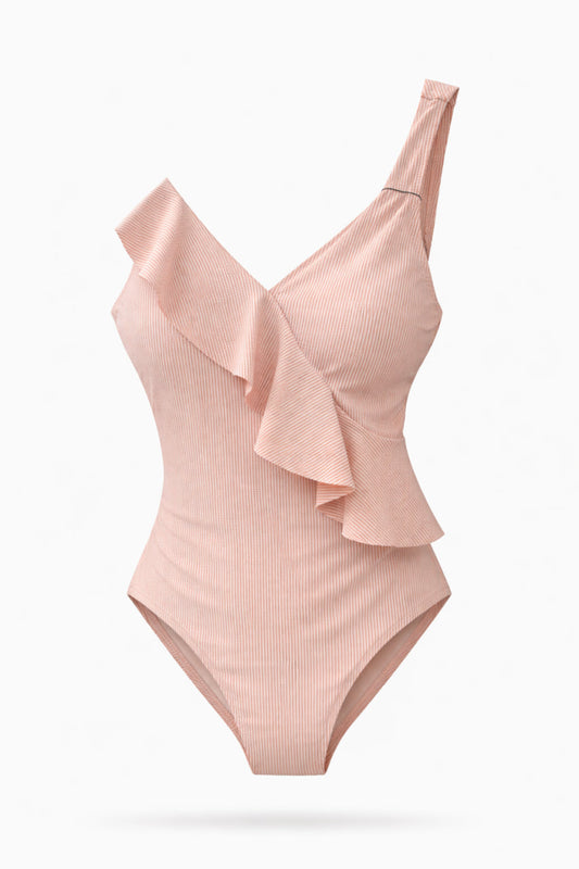 Bañador Full Rayado Rosa