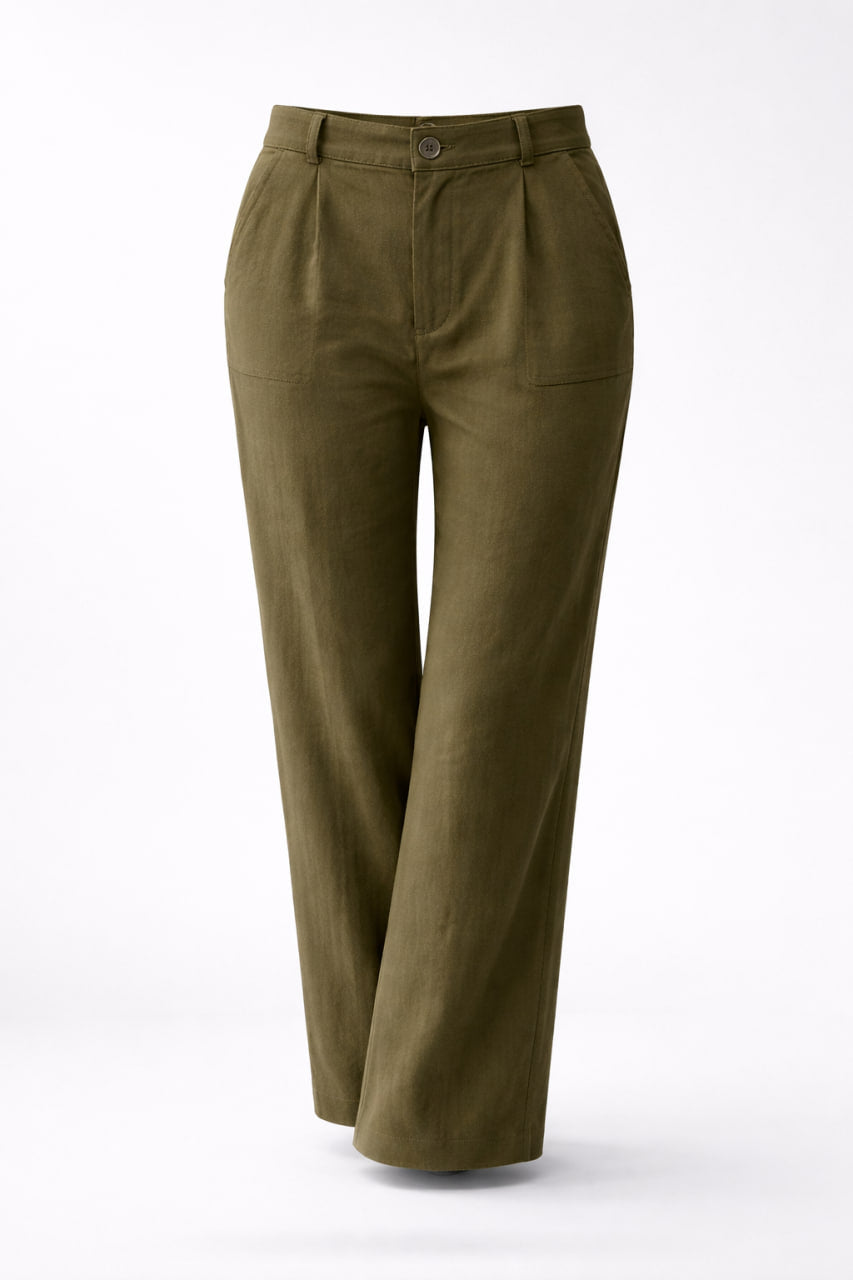 Pantalon Vestir Lino Olivo