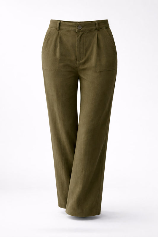 Pantalon Vestir Lino Olivo