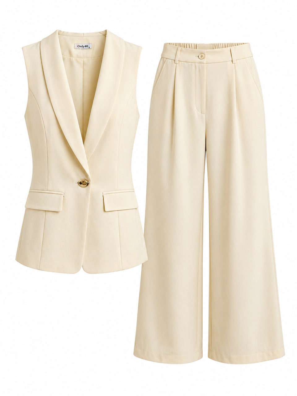 Set Pantalon y Chaleco Beige