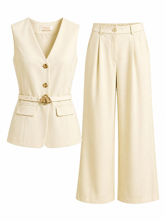 Set Pantalon Y Saco Light Yellow