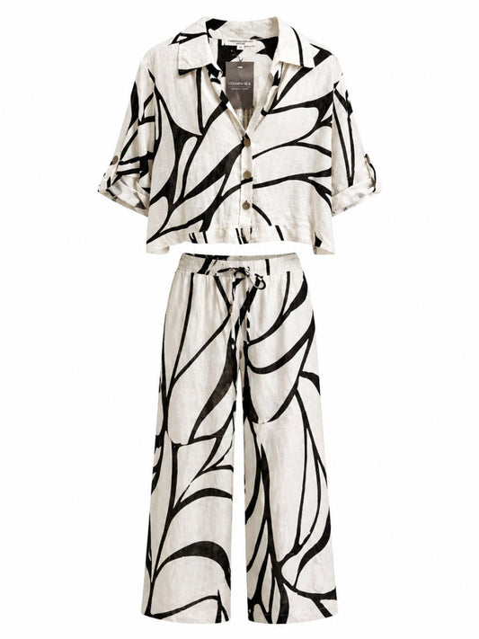 Set Lino Blanco/Negro