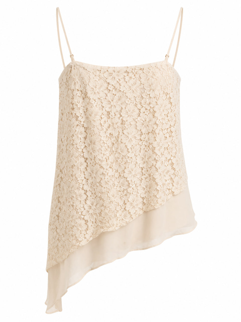 Blusa Encaje Asimetrica Beige