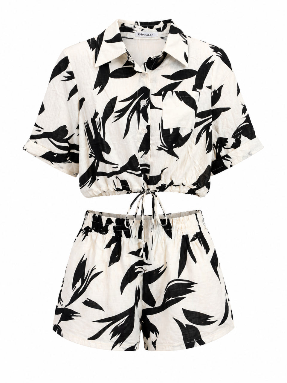 Set Short/Blusa Blanco y Negro