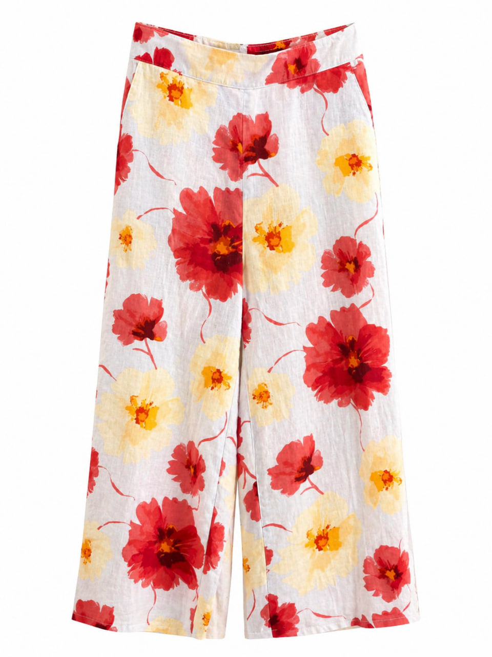 Pantalon Flores Lino