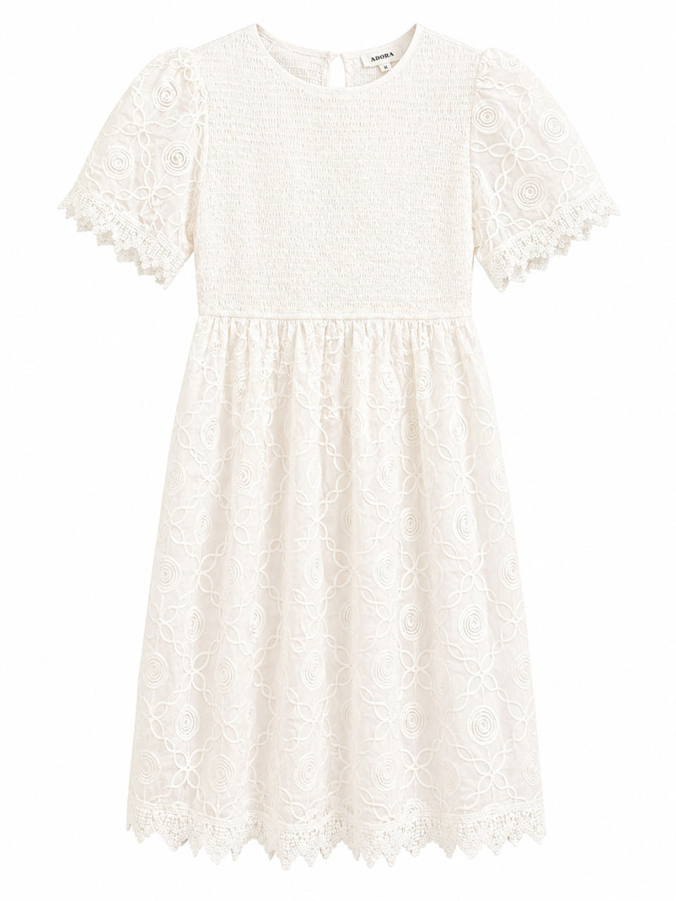 Vestido tira bordada