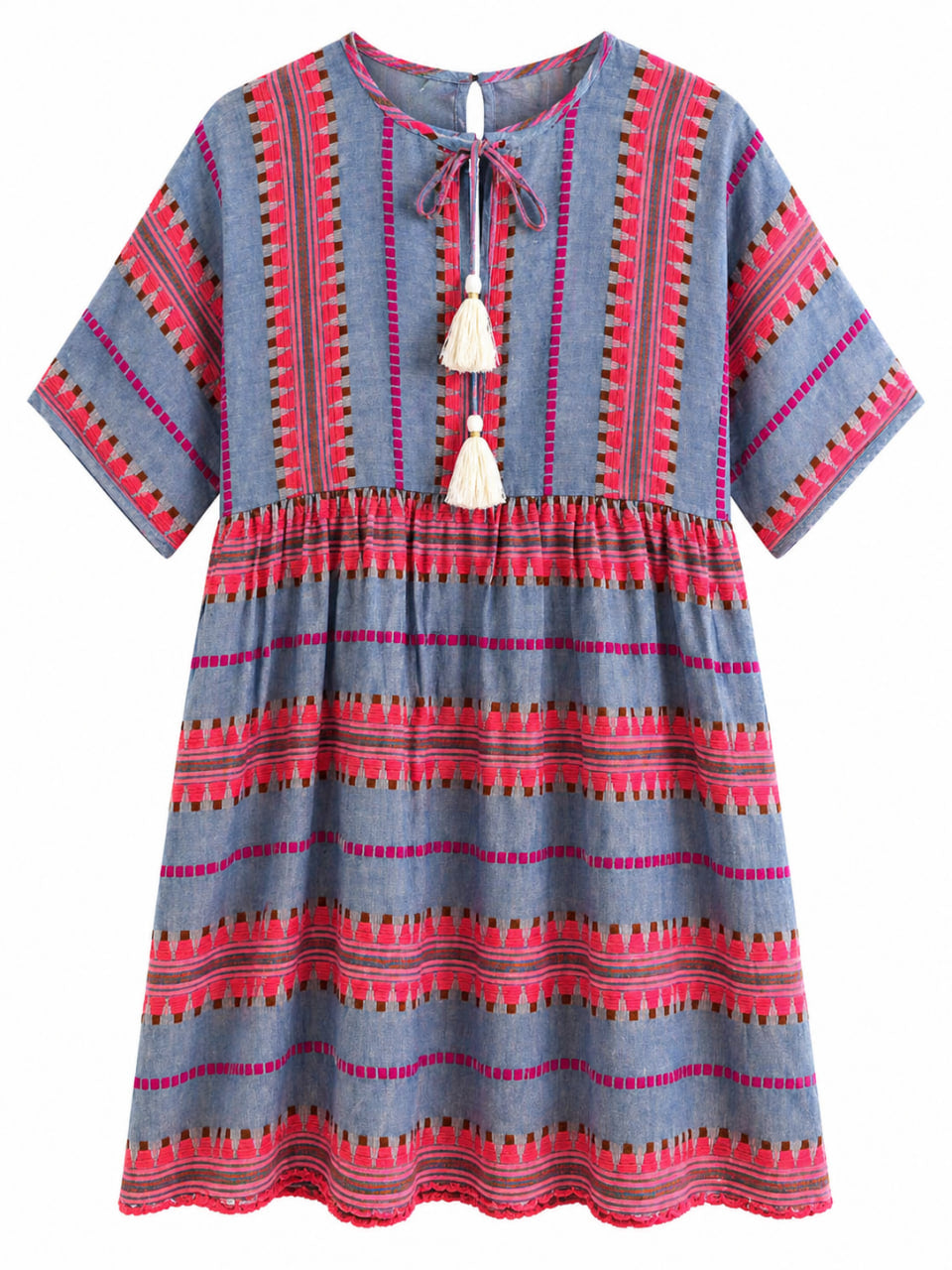 Vestido Algodon Azul Thml