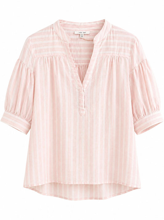 Blusa Rayas Rosa Lino