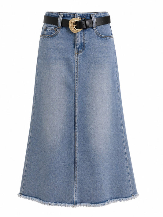 Falda Denim Claro Corte Sirena