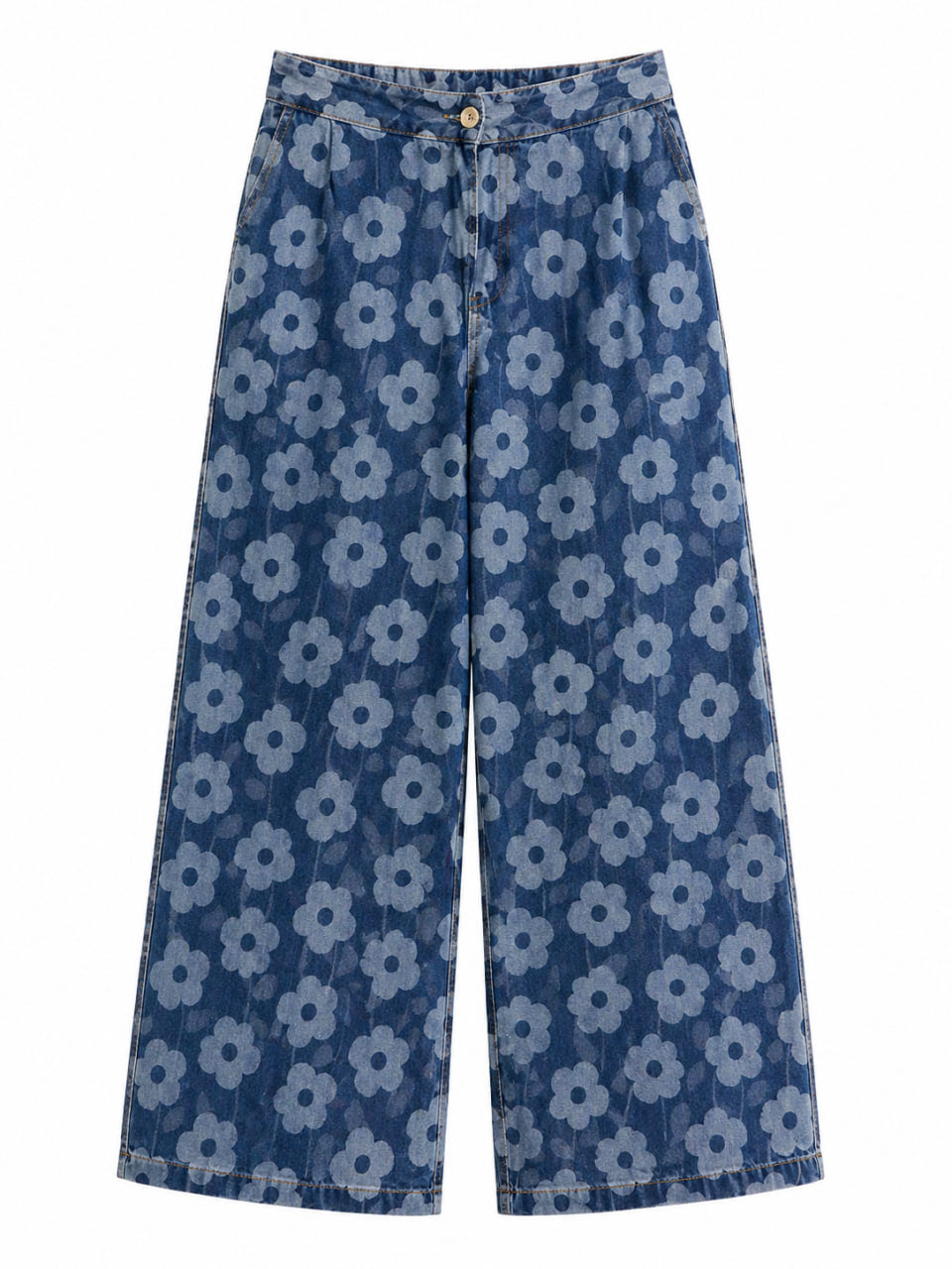 Pantalon Mezclilla Flores