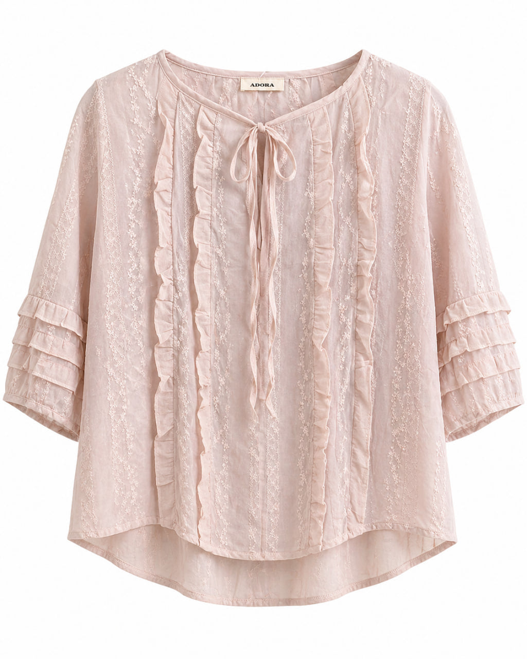 Blusa Rosa Tira Bordada