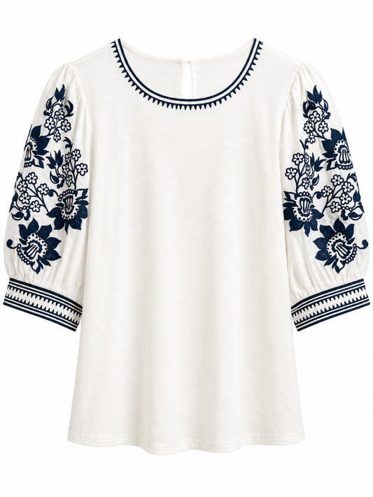 Blusa Bordada Blanca Thml