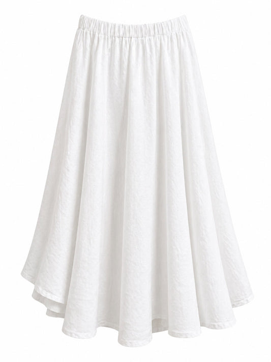 Falda Italiana Lino Blanca