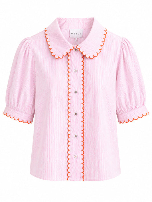 Blusa Rosa FIlo Bordado